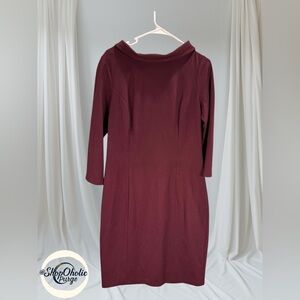 Talbots Long Sleeve dress Talbots Burgundy Knit Sheath Dress Size 10